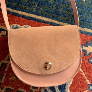 Sezane blush suede leather purse